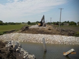 Preparation complete for pouring of abutment wall – North side